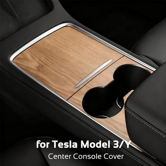 For Tesla Model 3 Y 2021-2023 Center Console Panel Sticker Wood Grain Film Carbon Central Control Cover Car Interior Accessories