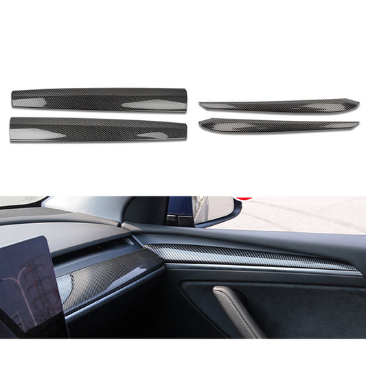 Dashboard Trim Strip For Tesla Model 3 2021-2023 Model Y 2021-2024 Center Console Panel Cover Carbon Fiber ABS Car Accessories