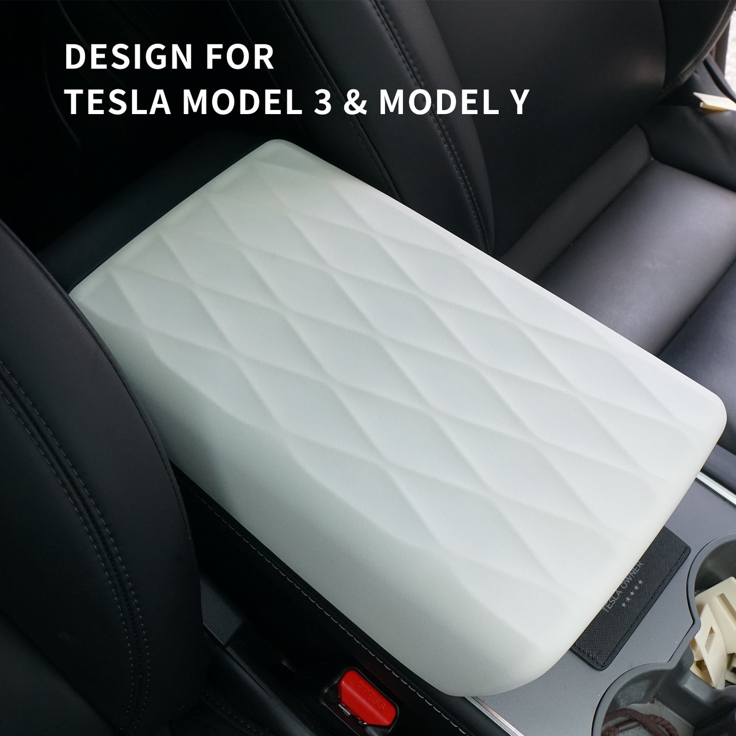 Armrest Cover Fit for Model 3 Model Y, Center Console Lid Protector