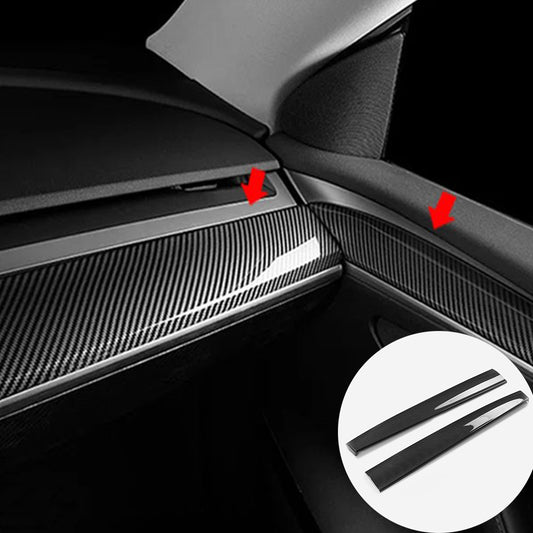 Dashboard Trim Strip For Tesla Model 3 2021-2023 Model Y 2021-2024 Center Console Panel Cover Carbon Fiber ABS Car Accessories