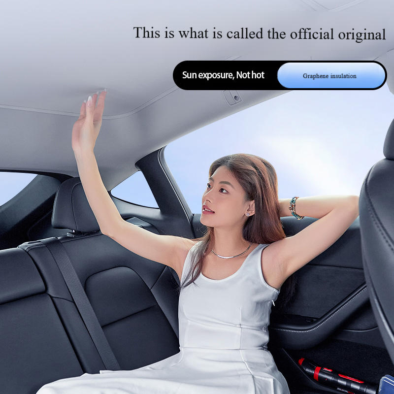 Glass Sunroof Telescopic Insulated Roof Sunshade Model Y Sunscreen Panel for Tesla Model 3 (2017 2018 2019 2020 2021 2022 2023)