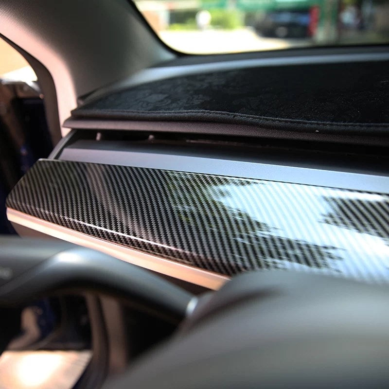 Dashboard Trim Strip For Tesla Model 3 2021-2023 Model Y 2021-2024 Center Console Panel Cover Carbon Fiber ABS Car Accessories