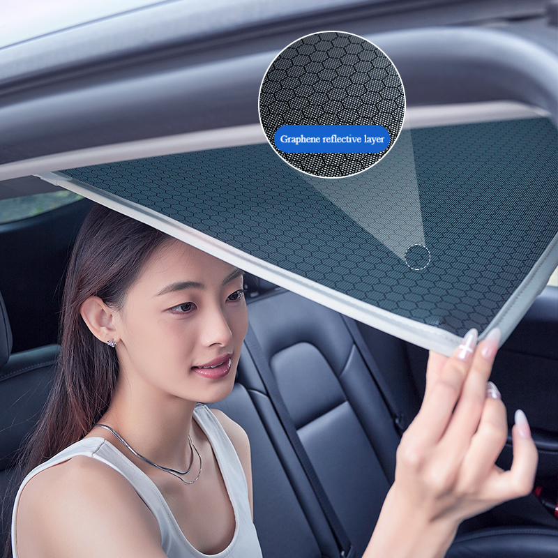 Glass Sunroof Telescopic Insulated Roof Sunshade Model Y Sunscreen Panel for Tesla Model 3 (2017 2018 2019 2020 2021 2022 2023)