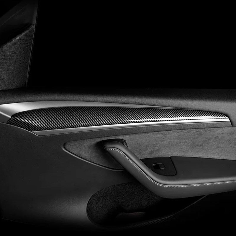 Dashboard Trim Strip For Tesla Model 3 2021-2023 Model Y 2021-2024 Center Console Panel Cover Carbon Fiber ABS Car Accessories
