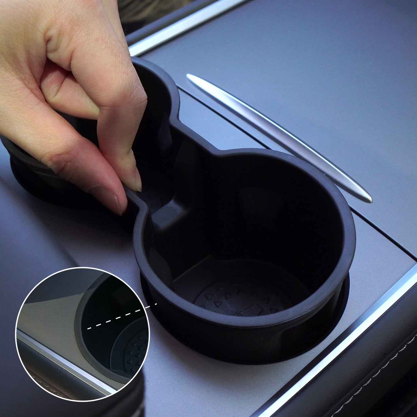 Center Console Cup Holder Fit for 2023 2022 2021 Tesla Model Y Model 3 Accessories