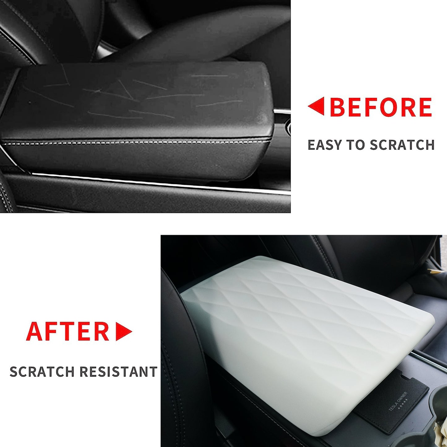 Armrest Cover Fit for Model 3 Model Y, Center Console Lid Protector