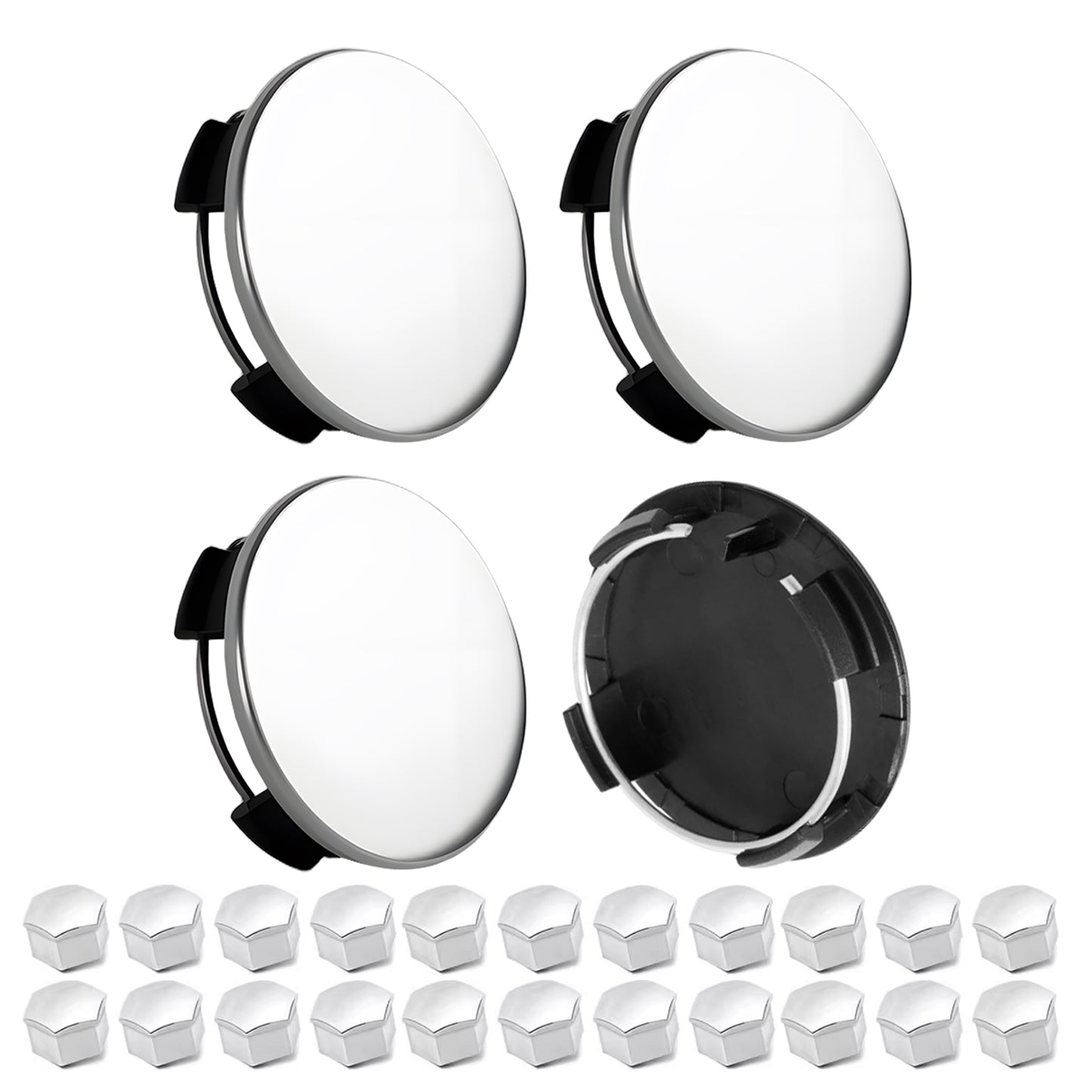 Car Hub Wheel Center Cap and Lug Nut Cap Kit for Tesla Model 3, Model Y