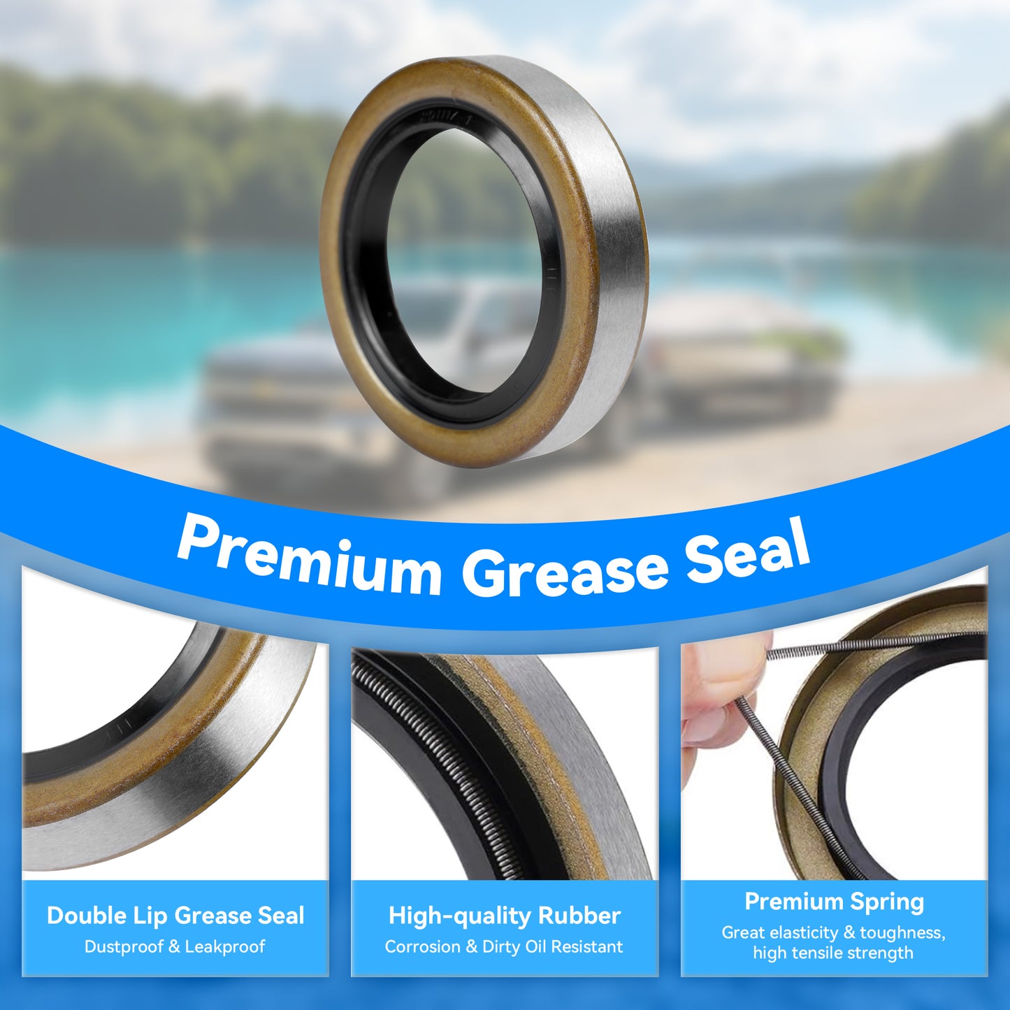 4 Sets 1.98” Trailer Axle Hub Bearing Kit for 3500 lb Trailer Axle, L68149 L44649 Trailer Dust Cap with 171255TB Grease Seals, Cotter Pins, Axle Nuts & Washers fits 1-3/8” to 1-1/16” #84 Spindle