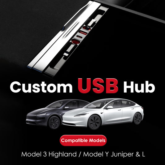 65W Fast Charging USB Hub for Tesla 2025-2026 Model Y Juniper 2024-2025 Model 3 Highland, 4-in-1 Multi Ports & Retractable Cable, Model Y L Center Console Hidden Charger Hub fits Model 3/Y